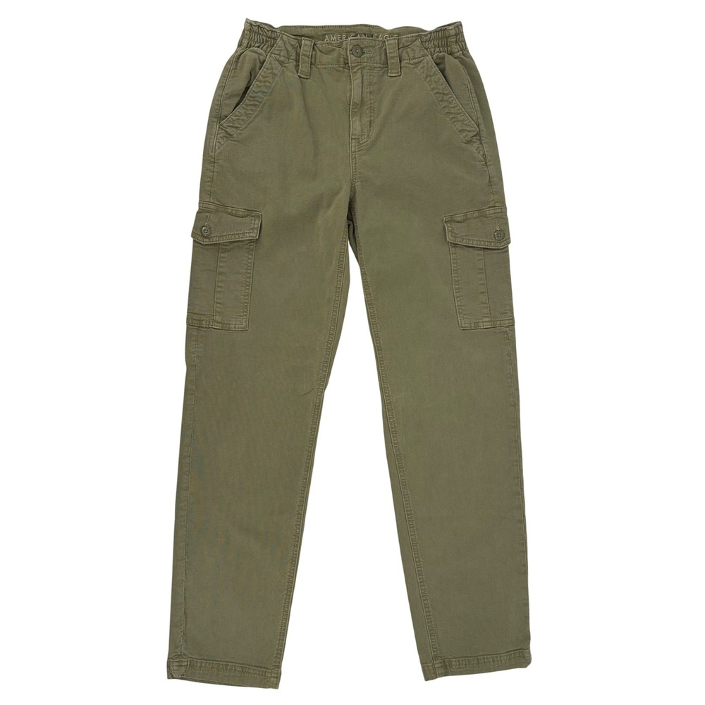 American Eagle Cargo Pants Olive Green Stretch Utility Gorpcore Size 4 Military